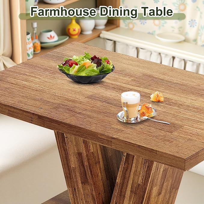 NicBex 47" Dining Table for 4 People, Farmhouse Dinner Table Small Dining Room - Image 5