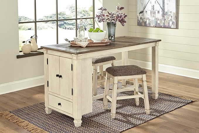Signature Design by Ashley Bolanburg Farmhouse 24" Counter Height Upholstered - Image 11