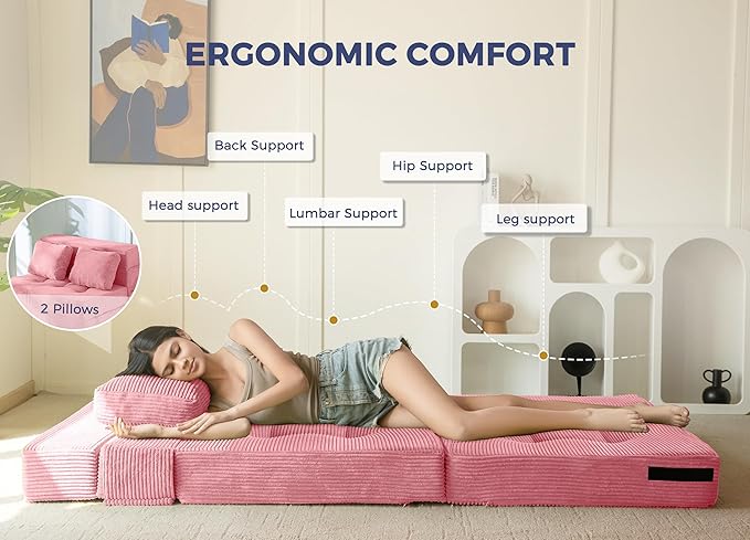 MAXYOYO Convertible Sofa Bed, Fold Out Loveseat Sleeper Sofa - Image 6