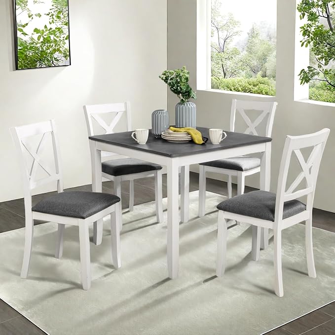 Dining Table Set for 4, 5-Piece Kitchen Table & Chairs Set - Image 6
