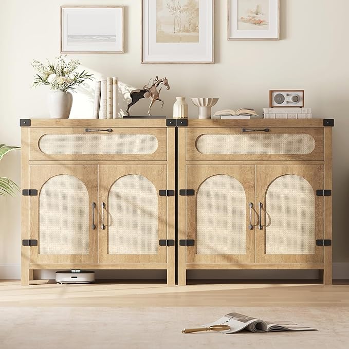 Garvee 29.9'' Small Rattan Buffet Cabinet - Image 7