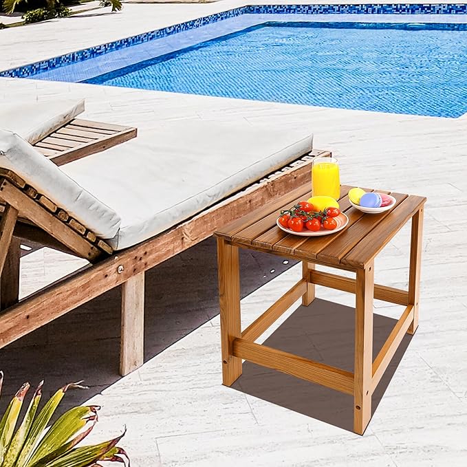 Utoplike Teak Outdoor Side Table - Image 5