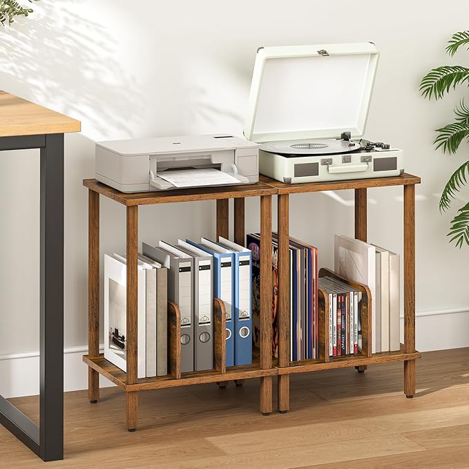 HOOBRO Record Player Stand, 2-Tier End Table, Vinyl Record Turntable Stand - Image 2