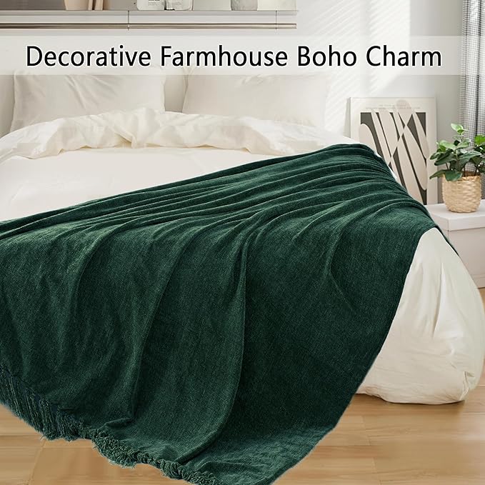 Chenille Throw Blanket for Couch 50"X 60", Soft Cozy Throws - Image 5