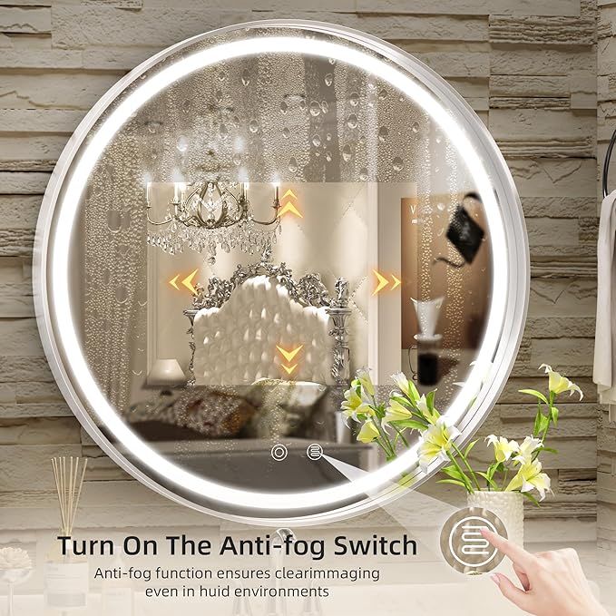 Hasipu 24 Round LED Mirror for Bathroom - Image 5