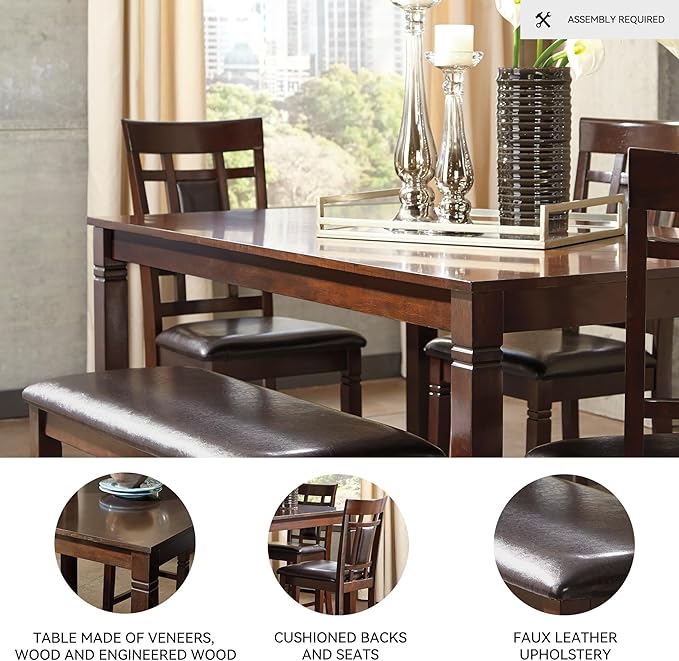 Signature Design by Ashley Bennox Dining Room Set, Includes Table, 4 18" Chairs - Image 3
