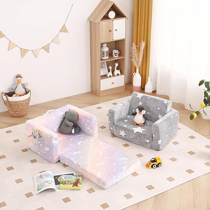 Tiita Kids Sofa, 2-in-1 Kid Sofa, Convertible Children Couch to Lounger - Image 6