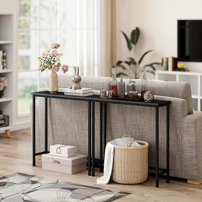 HollyHOME Narrow Console Table, 29.5" Slim Entryway Table, Sofa Stand, Hallway - Image 2