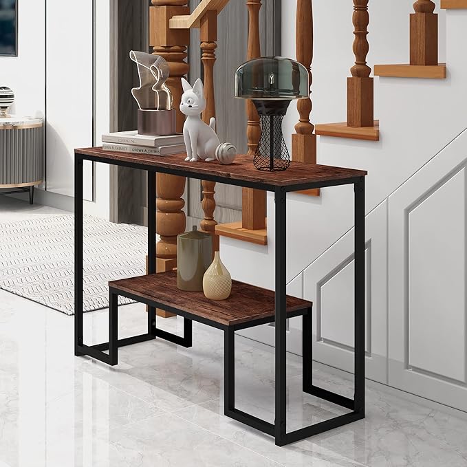 HOMERECOMMEND Console Table Narrow Sofa Tables Industrial Entryway Tables - Image 6
