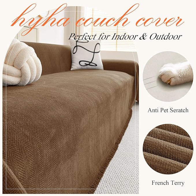 hyha Couch Cover for Dogs, Boho Sofa Covers for 3 Cushion Couch Washable - Image 4