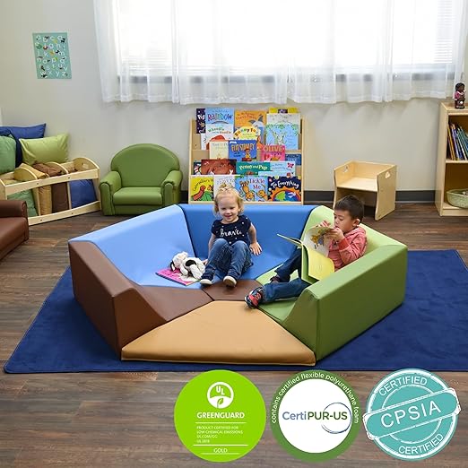 Children's Factory Woodland Hollow Kids Reading Nook, Toddler Modular Couch - Image 5