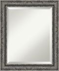 Amanti Art Bathroom Mirror for Over Sink, 25x21 Filigree Matte Black Rectangle by AmantiArt
