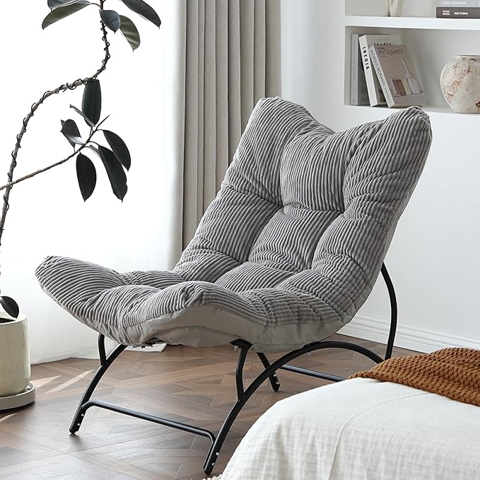 Welnow Accent Lounge Lazy Chair, Comfy Soft Leisure Metal Frame Reading Chair by LifeGetsBetterWithWelnow