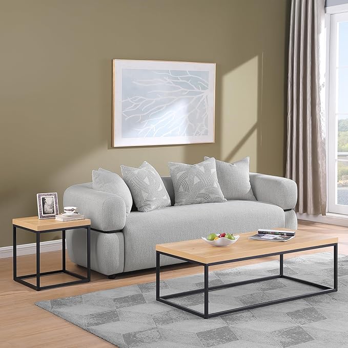 CENSI 47-Inch Natural Oak Accent Coffee Table/Center Table - Image 3