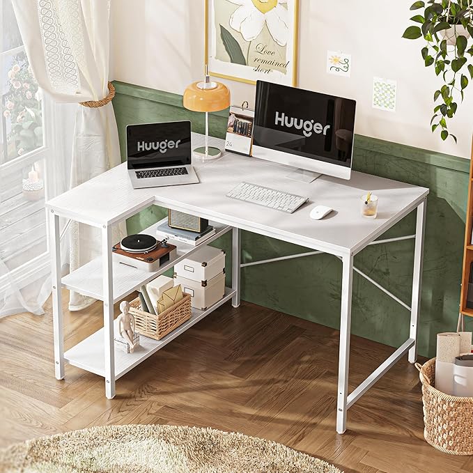 Huuger L Shaped Desk, 39 Inches Computer Desk - Image 2