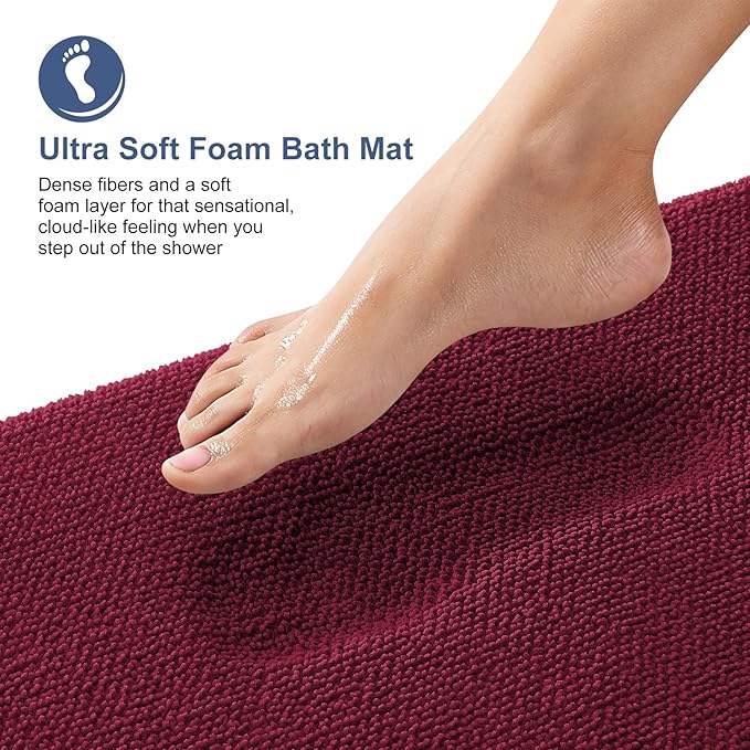 OLANLY Thick Memory Foam Bath Mat Rug 30x20, Extra Soft Absorbent Bathroom Rug - Image 2