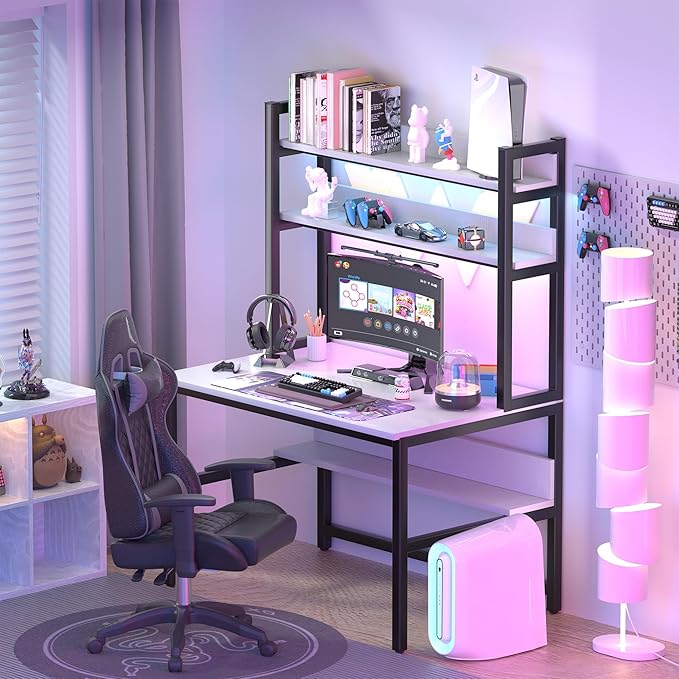 Aquzee Computer Desk with Shelves, Home Office Desk - Image 3
