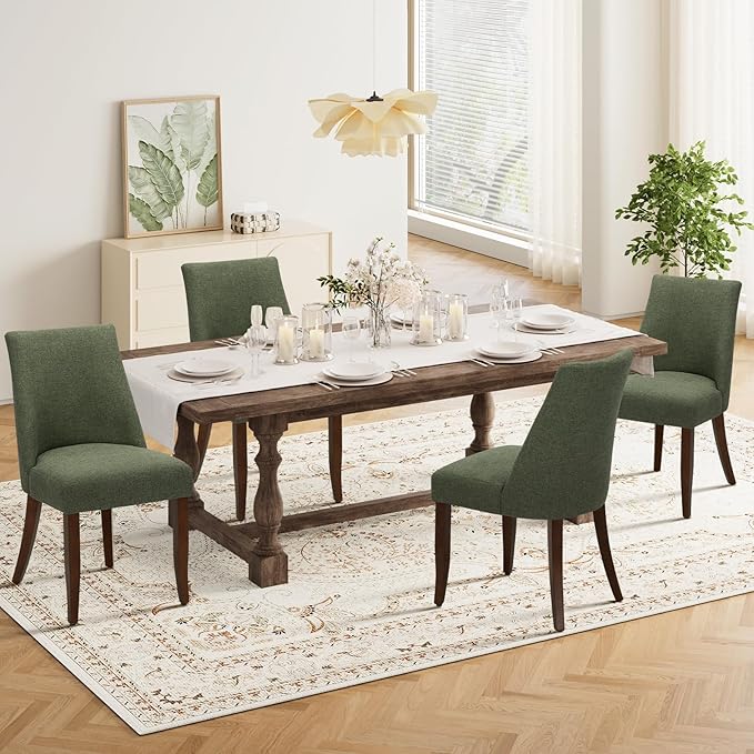 COLAMY Upholstered Dining Chairs Set of 4, Mid Century Modern Kitchen Chairs - Image 6