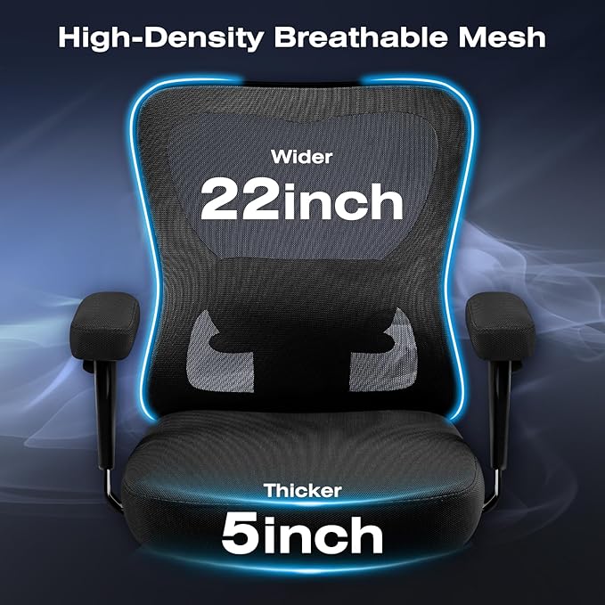 Big and Wide Office Chair 500lbs，Ergonomic Desk Chair - Image 4