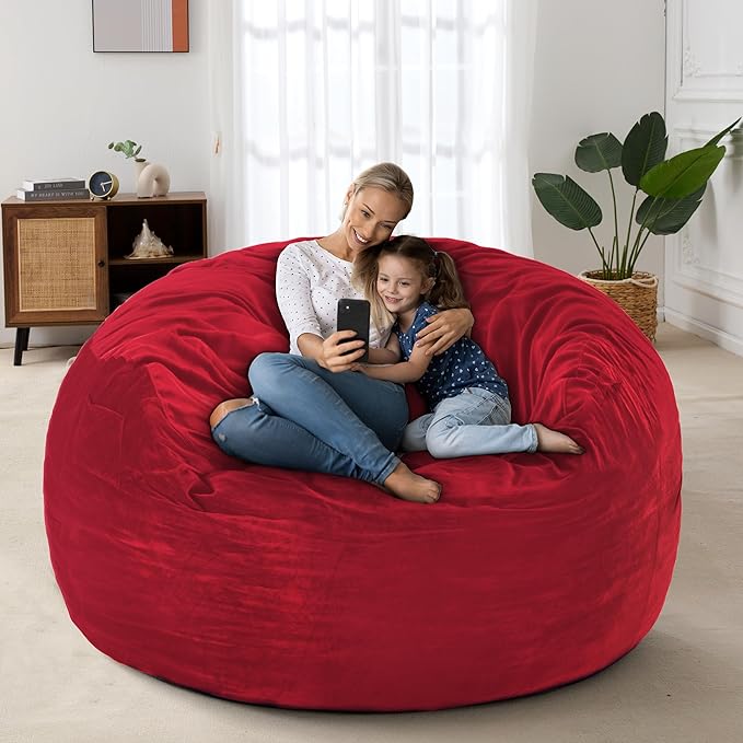 HABUTWAY Bean Bag Chair: Giant 4' Memory Foam Furniture Bean Bag Chairs - Image 4