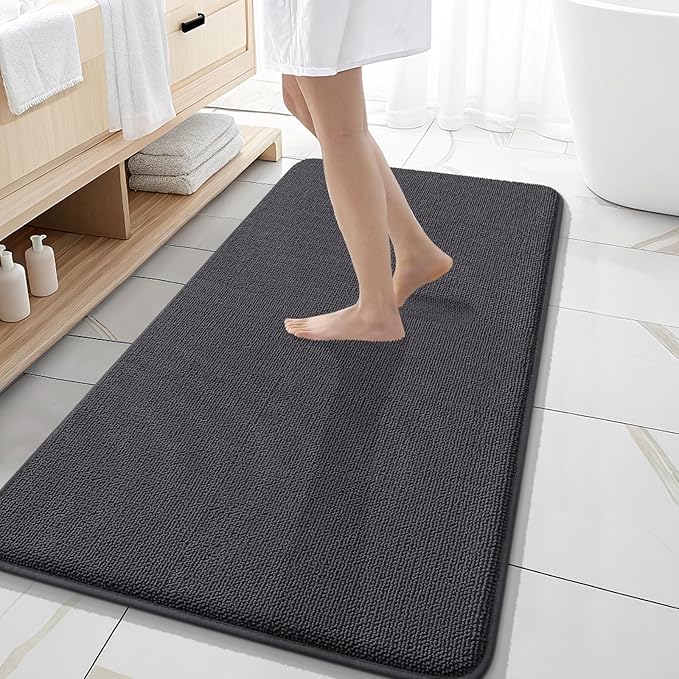 OLANLY Thick Memory Foam Bath Mat Rug 47x20, Extra Soft Absorbent Bathroom Rug by OLANLY