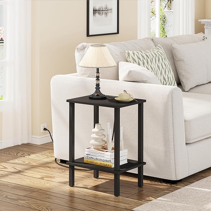 TUTOTAK End Table with Charging Station, Side Table with USB Ports and Outlets - Image 2
