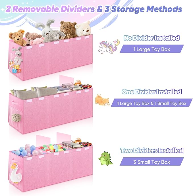 Extra Large Toy Box, Toybox for Kids Boys Girls, Collapsible Sturdy Toy Storage - Image 6