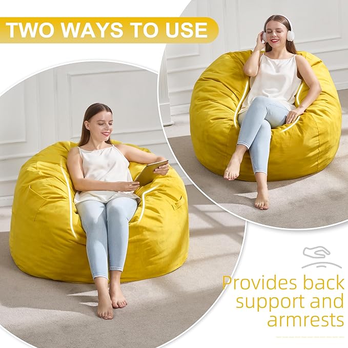 Hobestluk 3FT Bean Bag Chair Giant Bean Bag Chairs - Image 3