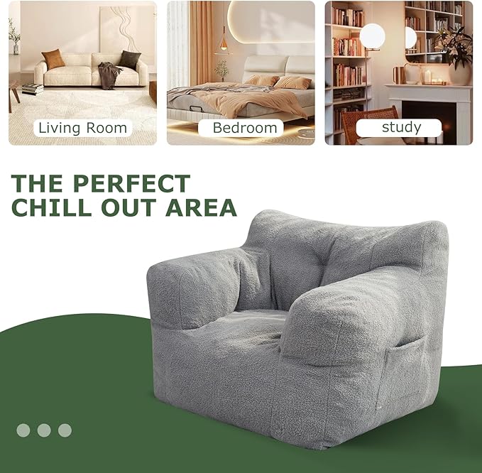 HIGOGOGO Giant Bean Bag Chairs for Adults, Big Comfy Chair Sofa for Bedroom - Image 7