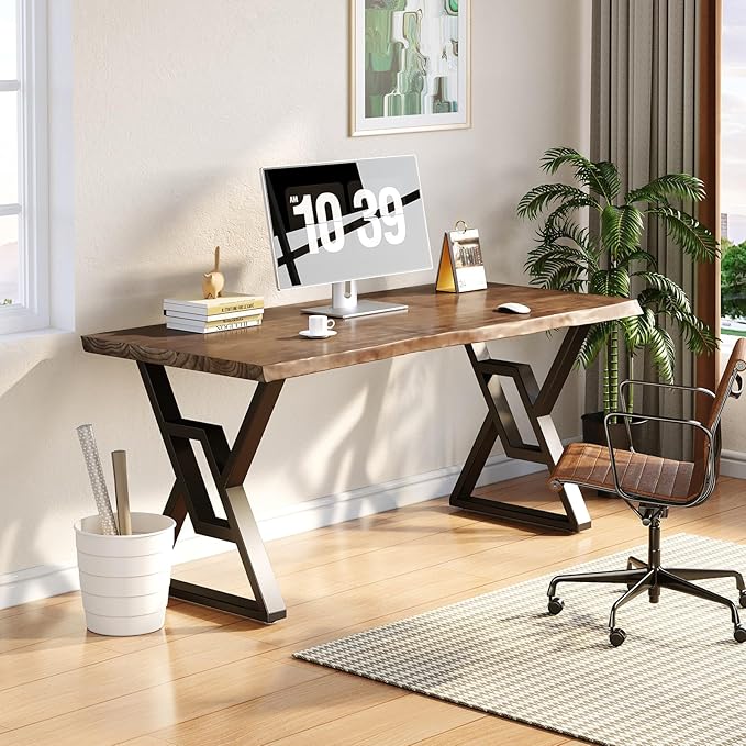 Rustic Brown 55-inch Solid Wood Computer Desk - Image 6