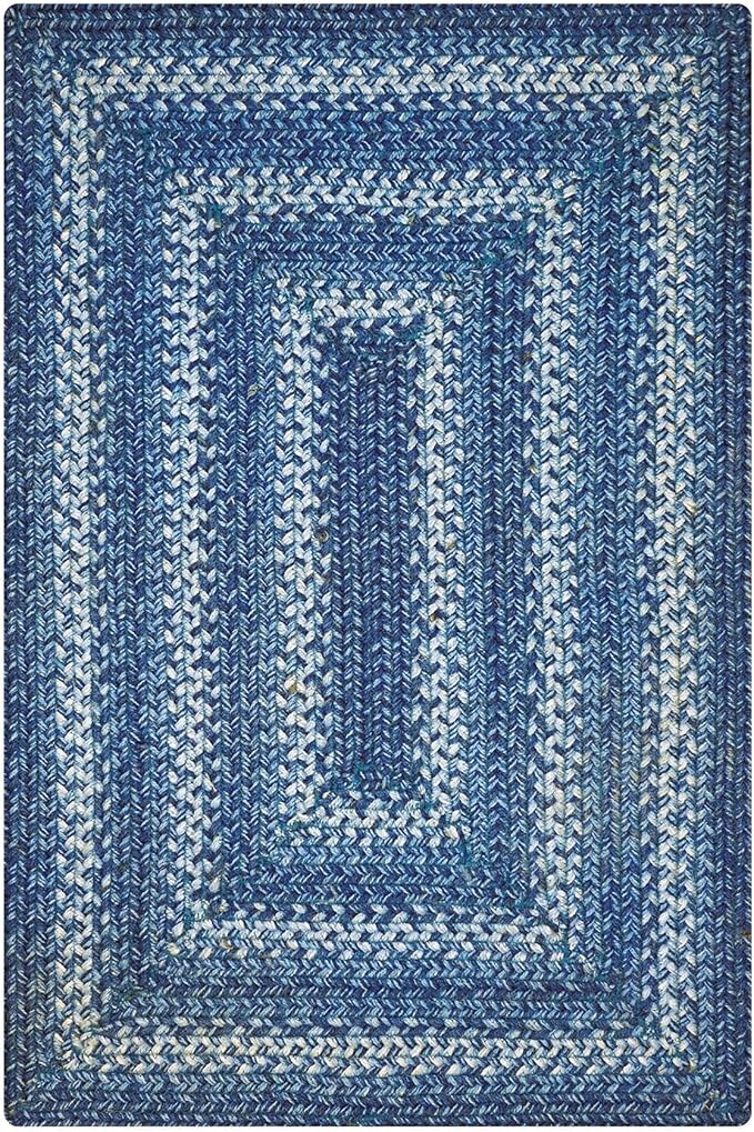 Homespice Denim Jute Blue 8x10' Braided Area Rug - Image 9