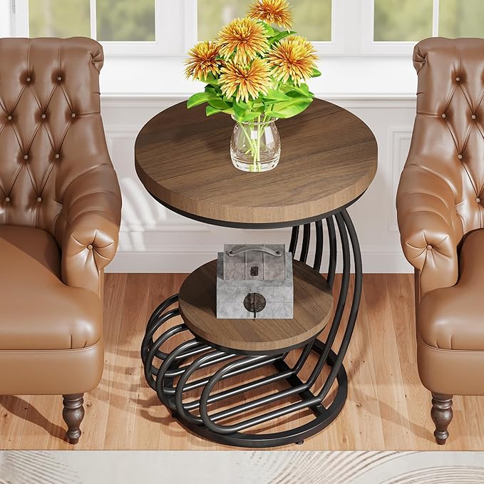 Tribesigns Round End Side Table: Side Table - Image 4