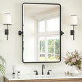 Keonjinn 24 x 36 Inch Pivot Mirror Bathroom, Matte Black Beveled Pivot by Keonjinn