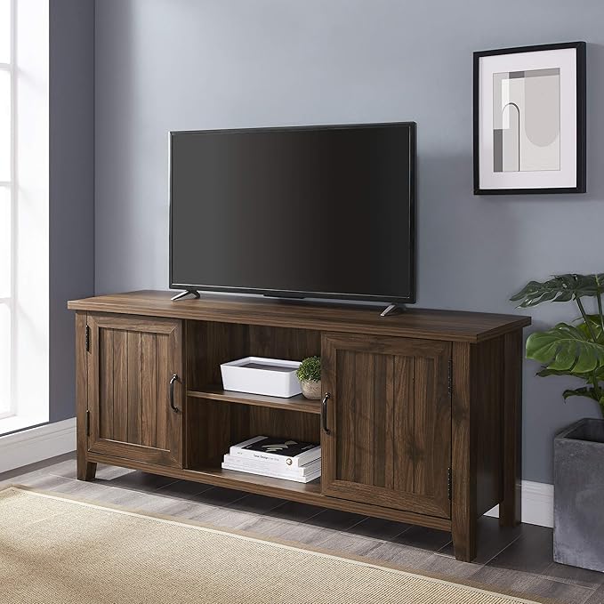 Walker Edison Buren Classic Grooved Door TV Stand - Image 2