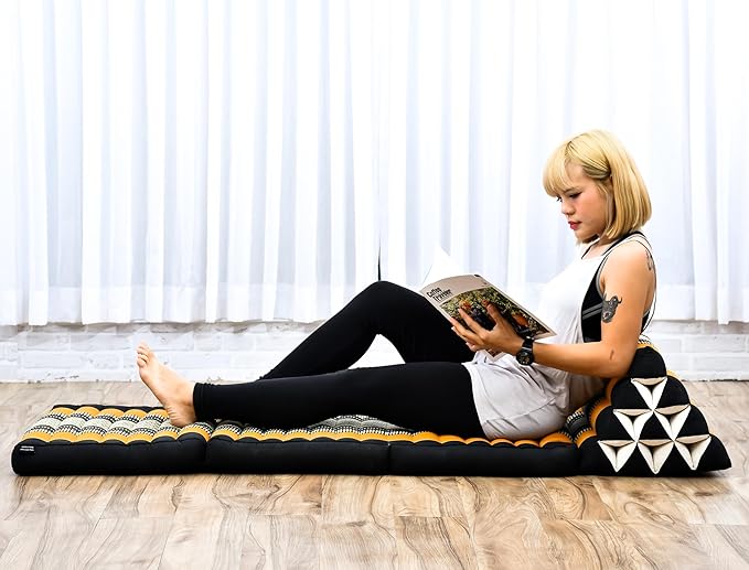 Leewadee 3-Fold Mat with Triangle Cushion – Comfortable TV Pillow, Foldable - Image 2