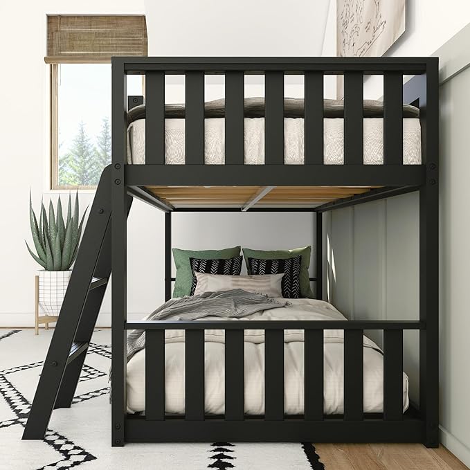 Max & Lily Low Bunk Bed, Scandinavian Modern Bunk Bed, Solid Wood - Image 3