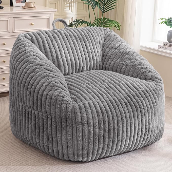 BYBYME Giant Bean Bag Chair for Adults and Kids, Large Comfy Cozy Beanbag by BYBYME