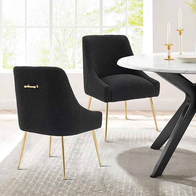 Modern Velvet Dining Chairs Set of 6, Contemporary Upholstered Furniture - Image 8