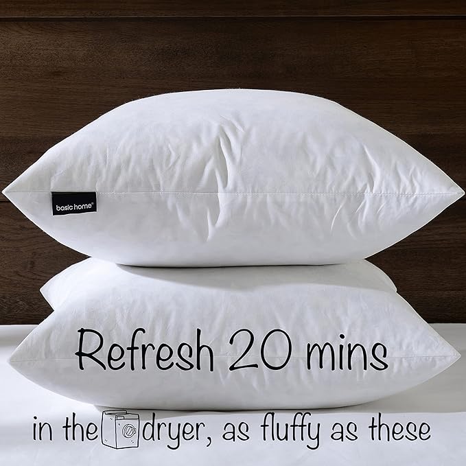 16x16 Decorative Throw Pillow Inserts-Down Feather Pillow Inserts-Square-Cotton - Image 7