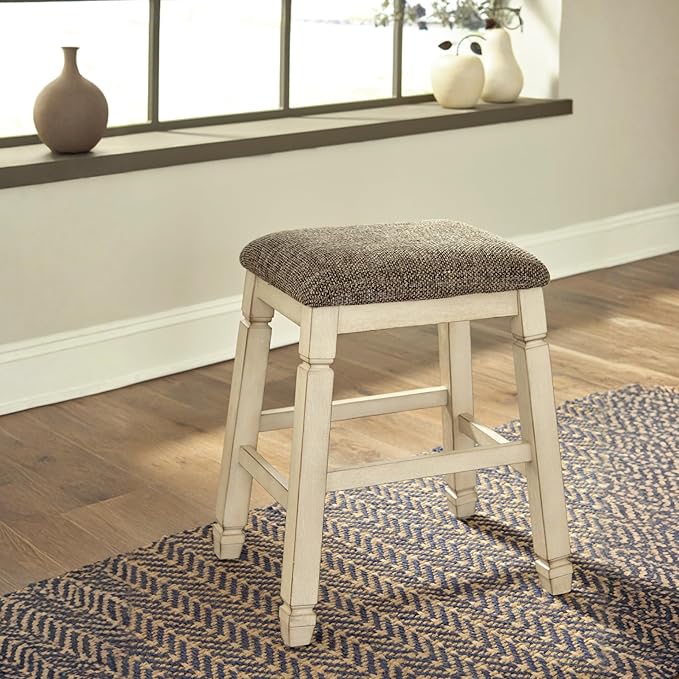 Signature Design by Ashley Bolanburg Farmhouse 24" Counter Height Upholstered - Image 2