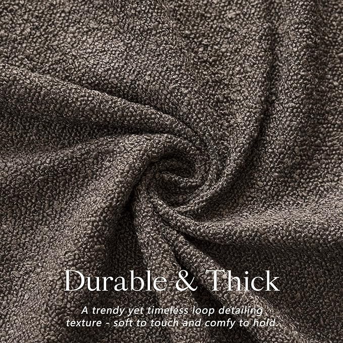 Foindtower Pack of 2 Textured Boucle Throw Pillow Covers Accent Solid - Image 2