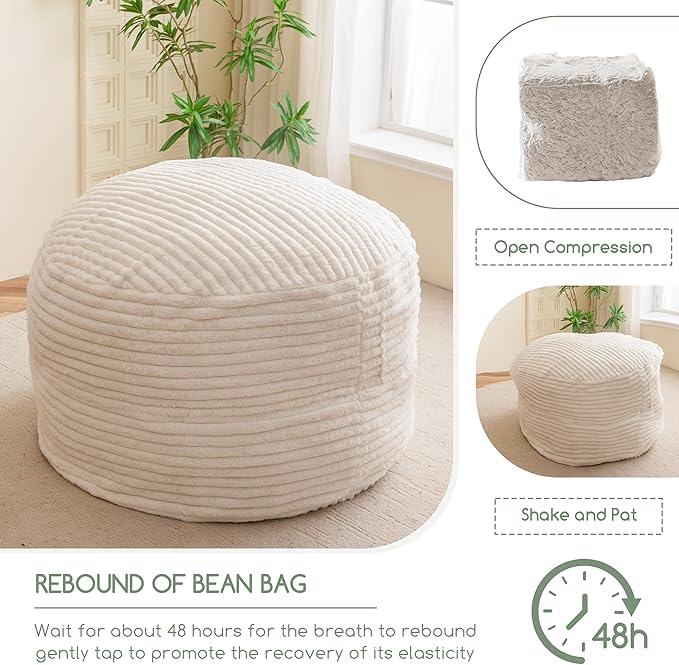 Giant Bean Bag Chair Bed for Adults, Convertible Beanbag Folds from Lazy Chair - Image 7