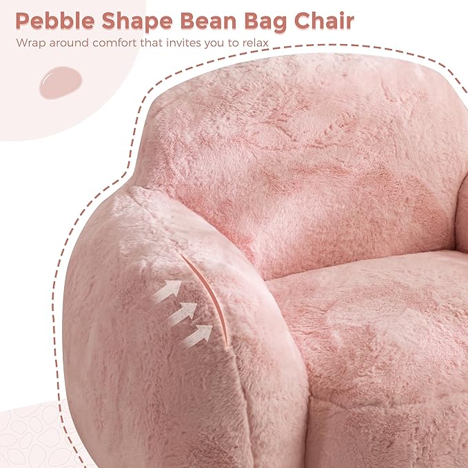 MAXYOYO Bean Bag Chair, Comfy Pebble Shaped Single Bean Bag Sofa - Image 6