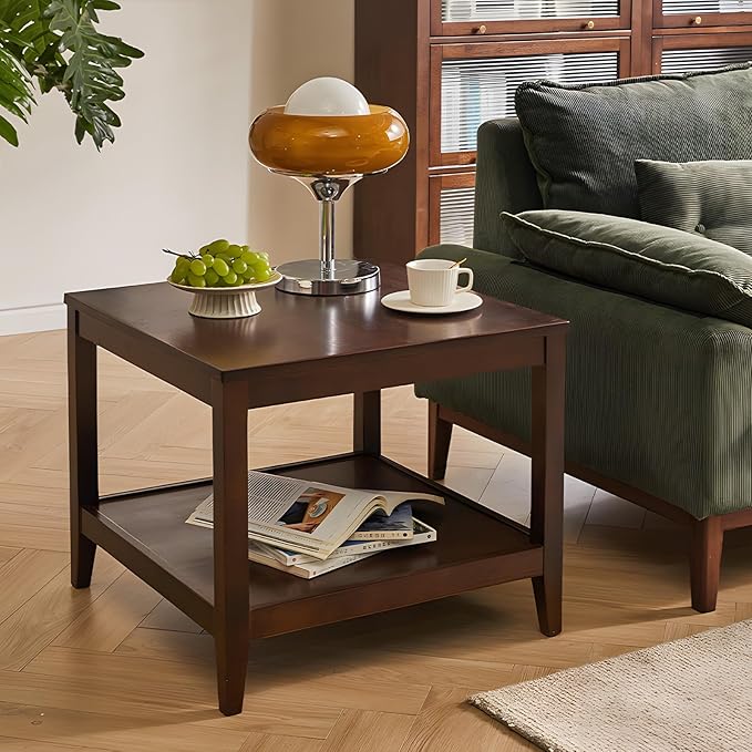 Side Table, Solid Wood Square End Table by Cttasty