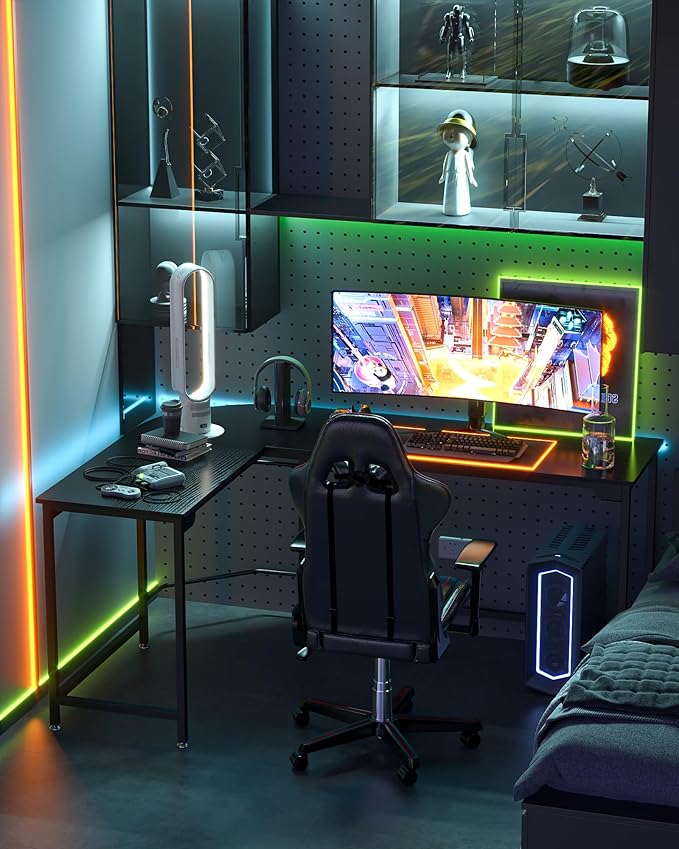 Teraves Modern L Shaped Gaming Desk 66'' Corner Computer Desk - Image 5