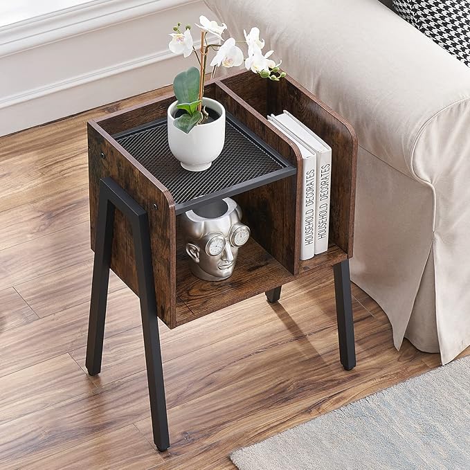 VECELO Nightstand Industrial End Table, Bedside Table - Image 10