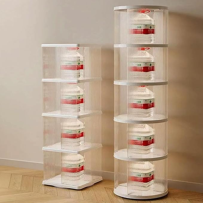 Rotating Bookshelf Tower, 360° Rotating Bookshelf, 66 inch High Small Space - Image 2