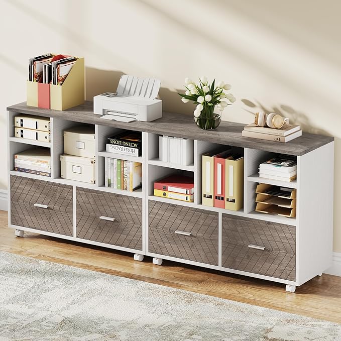 Tribesigns 2-Drawer Wood File Cabinet, Mobile Lateral Filing Cabinet - Image 4
