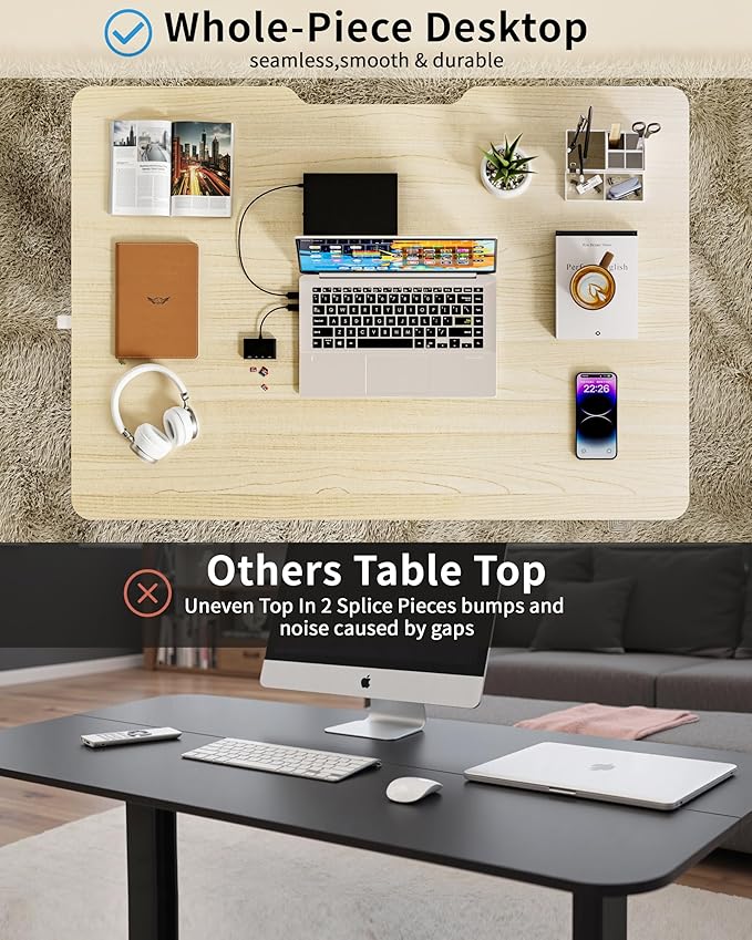 Okin Small Electric Standing Desk, Oak Sit to Stand Computer Workstation - Image 4