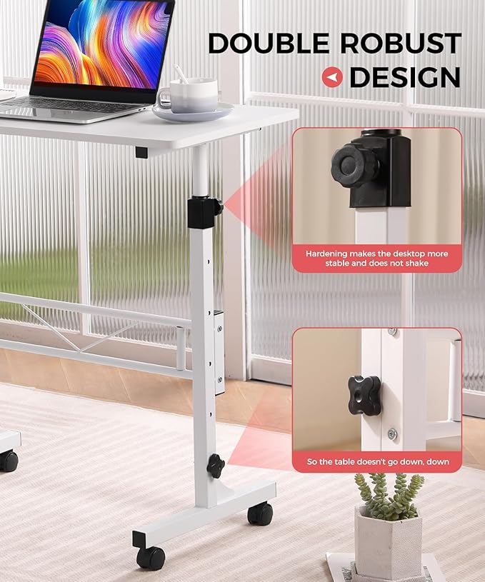 KLSMYHOKI Standing Desk Adjustable Height, Mobile Stand Up Desk - Image 4